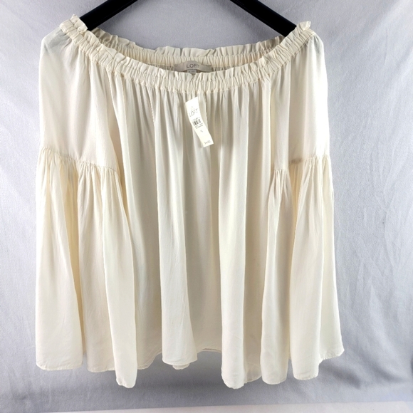 LOFT Tops - NWT Loft off white off the shoulder wide sleeve peasant blouse Size XL
